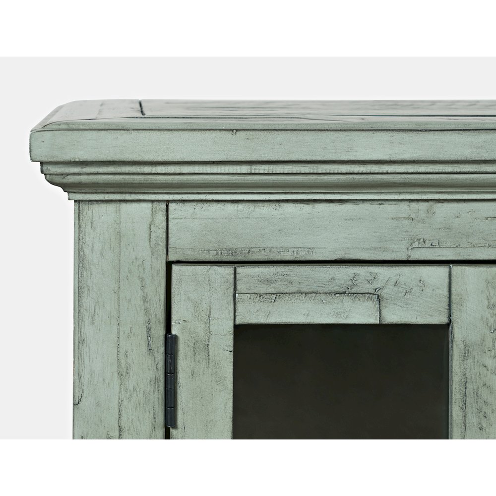 Rustic Shores 70" Coastal Distressed Acacia Six-Door Sideboard Cabinet. Picture 4