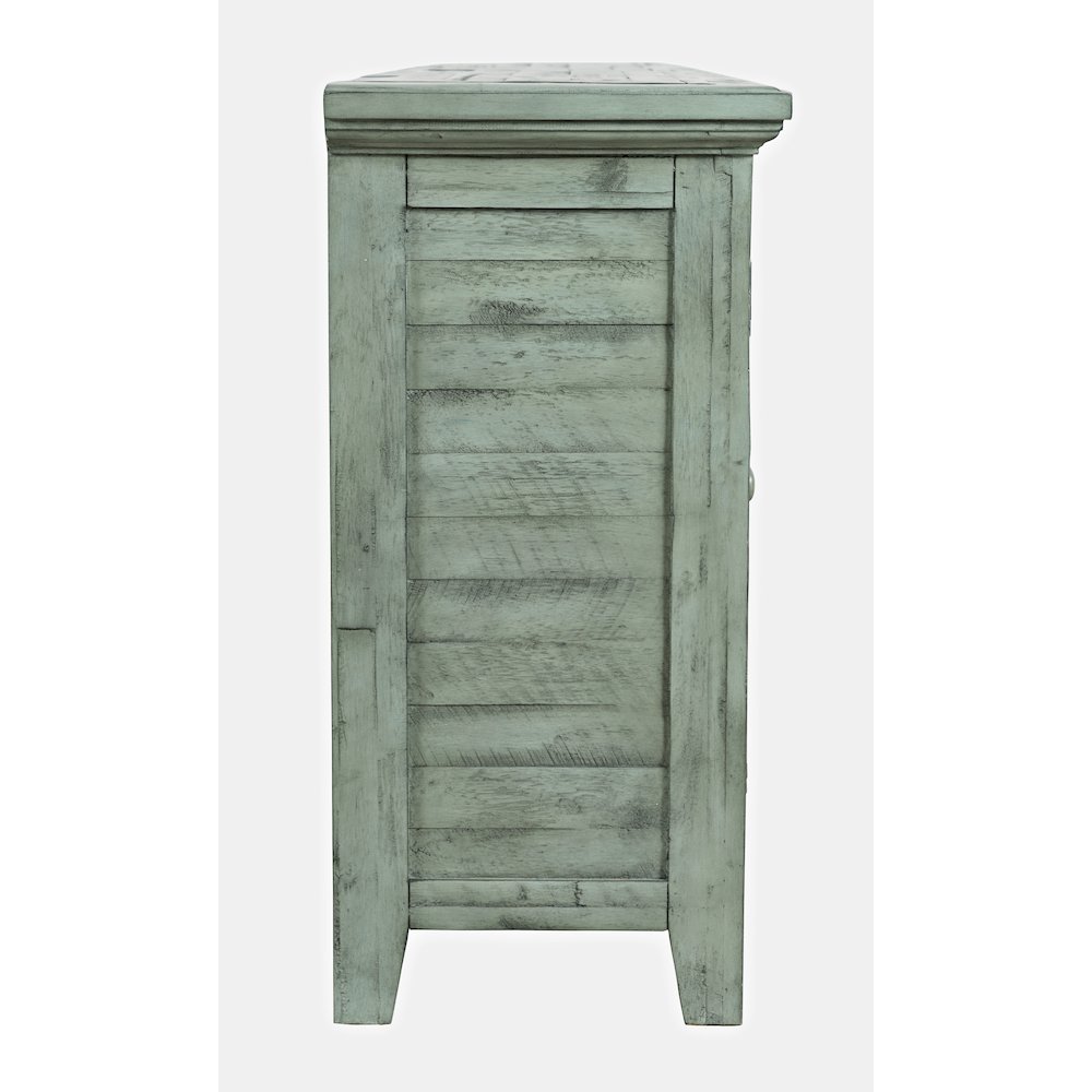 Rustic Shores 70" Coastal Distressed Acacia Six-Door Sideboard Cabinet. Picture 9