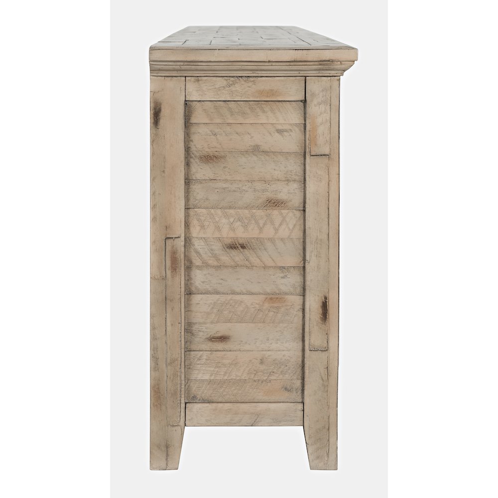 Rustic Shores 70" Coastal Distressed Acacia Six-Door Sideboard Cabinet. Picture 10