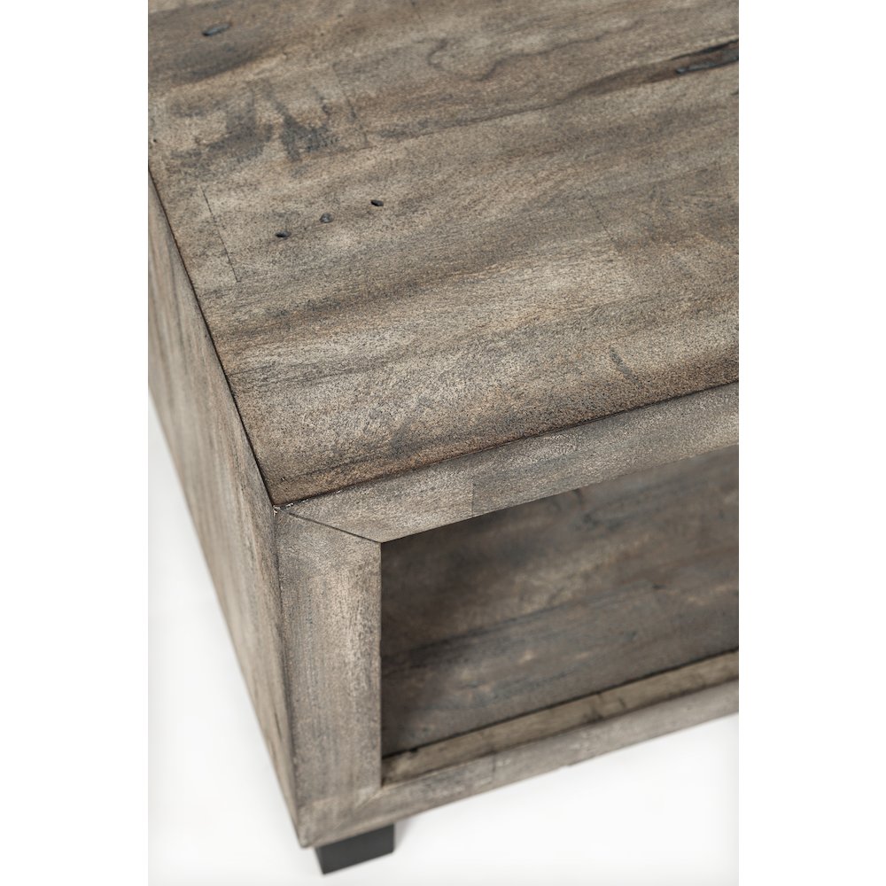 Mulholland Drive 56" Modern Distressed Solid Wood Coffee Table. Picture 4
