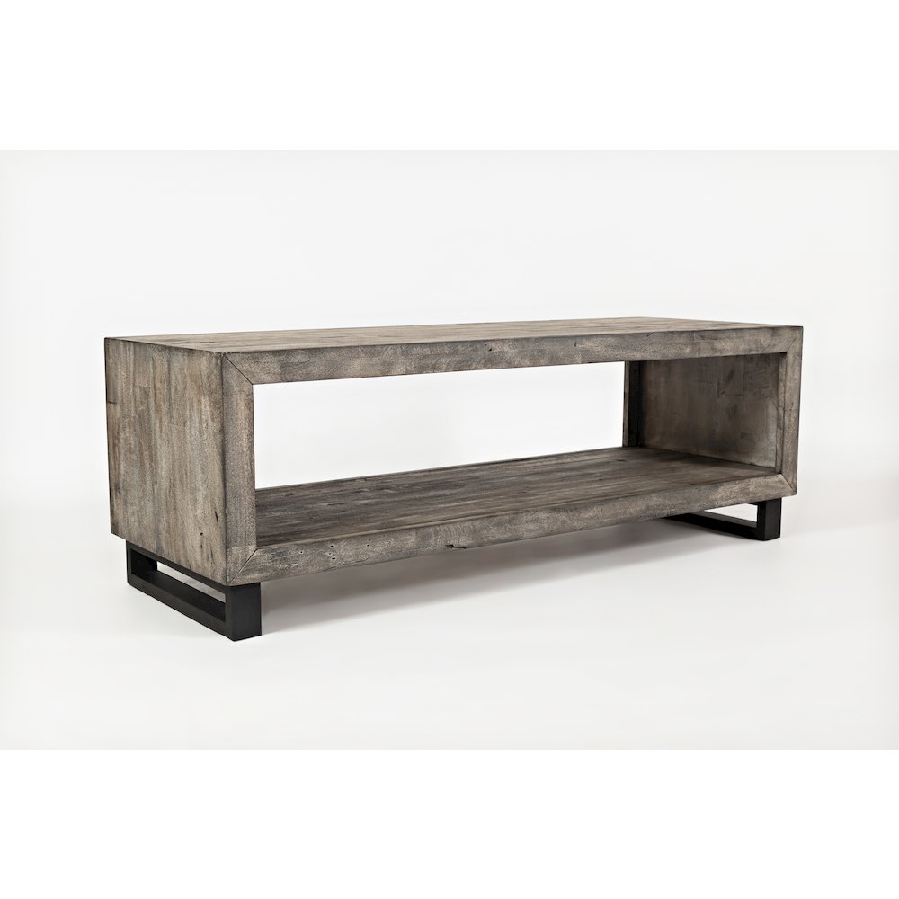 Mulholland Drive 56" Modern Distressed Solid Wood Coffee Table. Picture 3