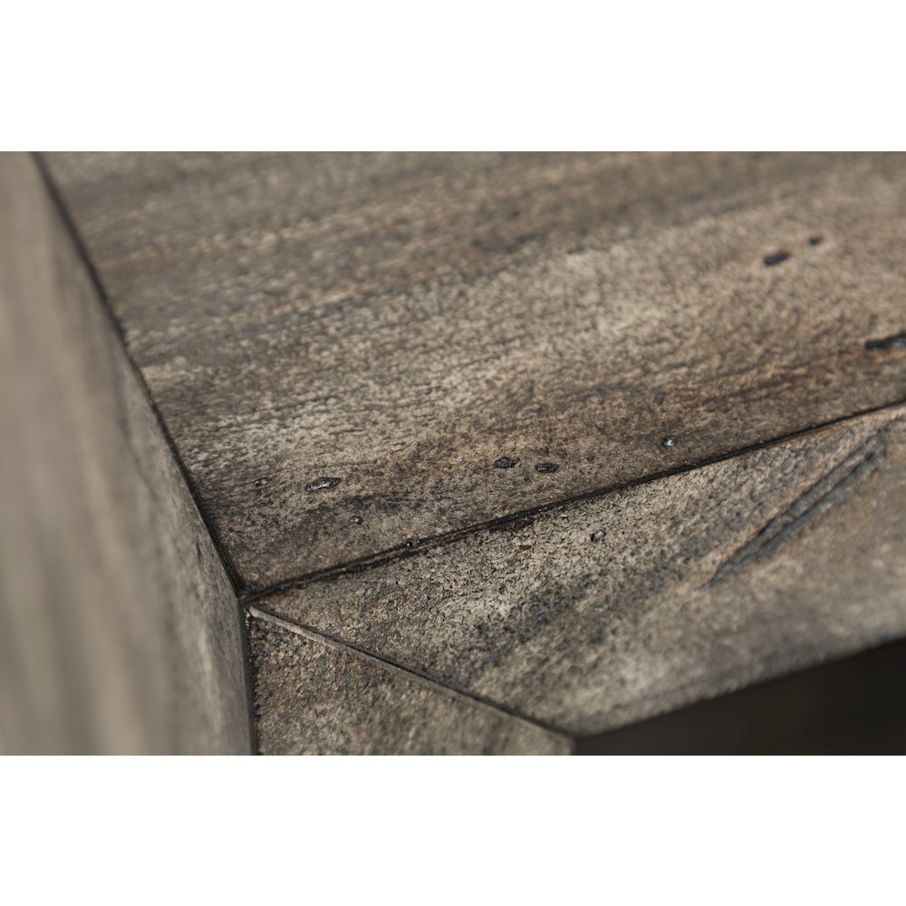 Mulholland Drive Modern Distressed Solid Wood End Table. Picture 5