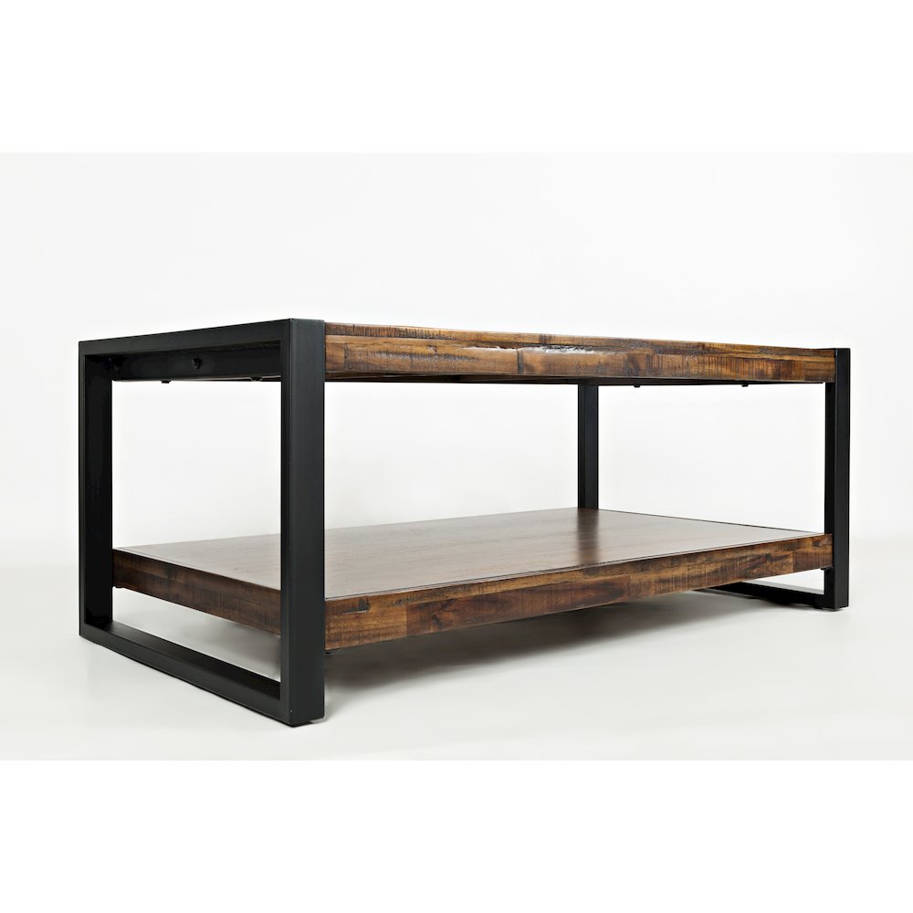 Loftworks Modern Industrial Distressed Acacia 48" Coffee Table. Picture 2
