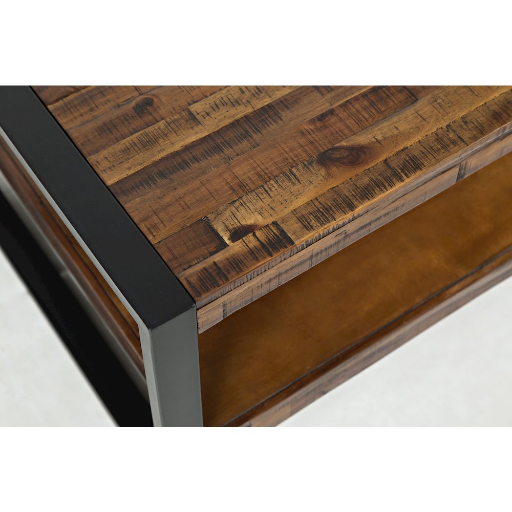 Loftworks Modern Industrial Distressed Acacia 48" Coffee Table. Picture 3