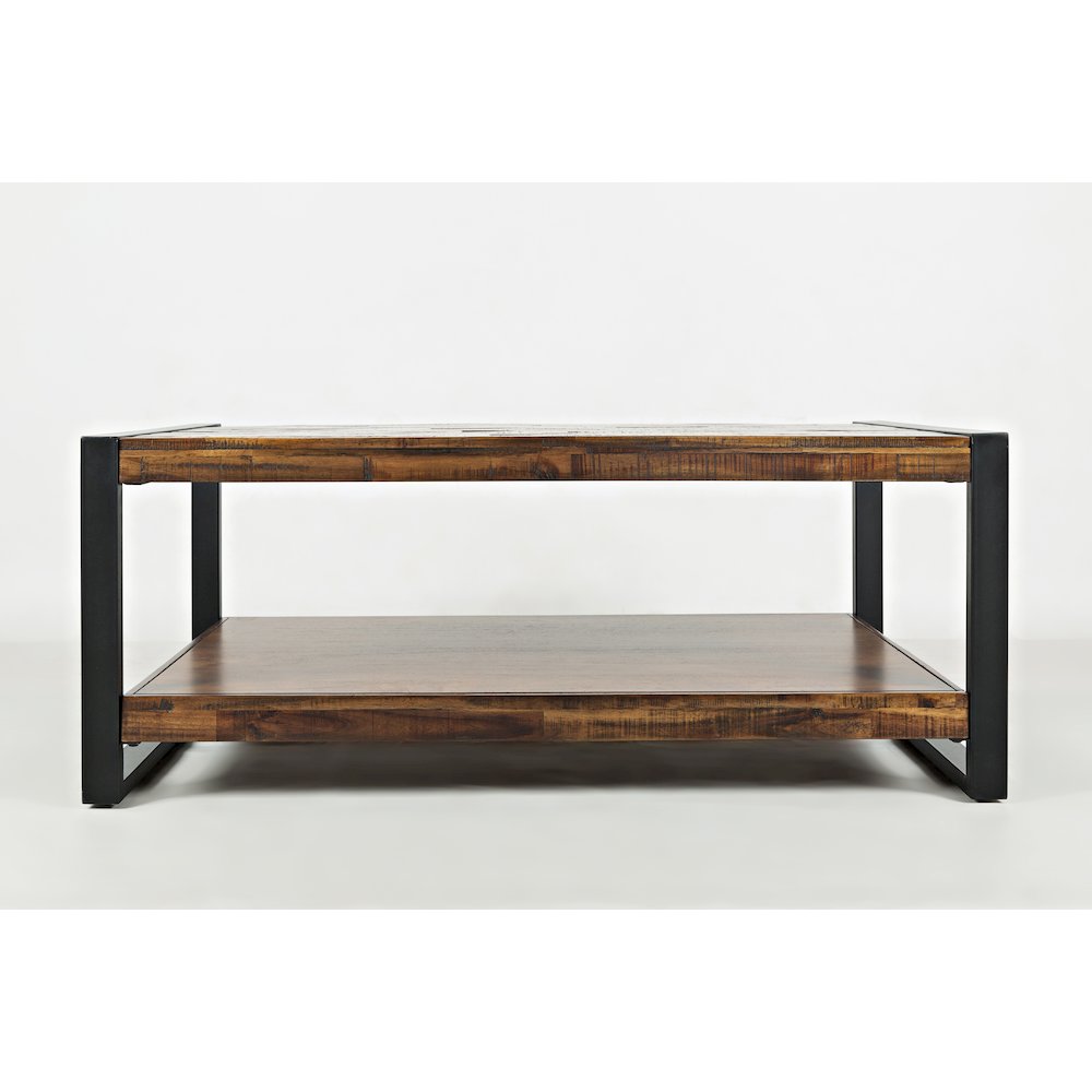 Loftworks Modern Industrial Distressed Acacia 48" Coffee Table. Picture 1