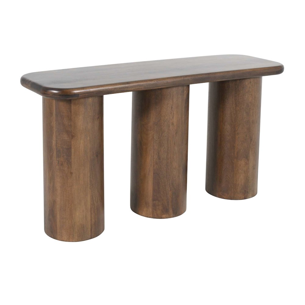 Mandara Global Modern 54" Solid Wood Pillar Sofa Console Table. Picture 3