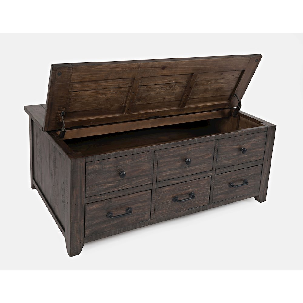 Rustic Reclaimed Solid Wood 48" Farmhouse Harris Lift-Top Coffee Table. Picture 2