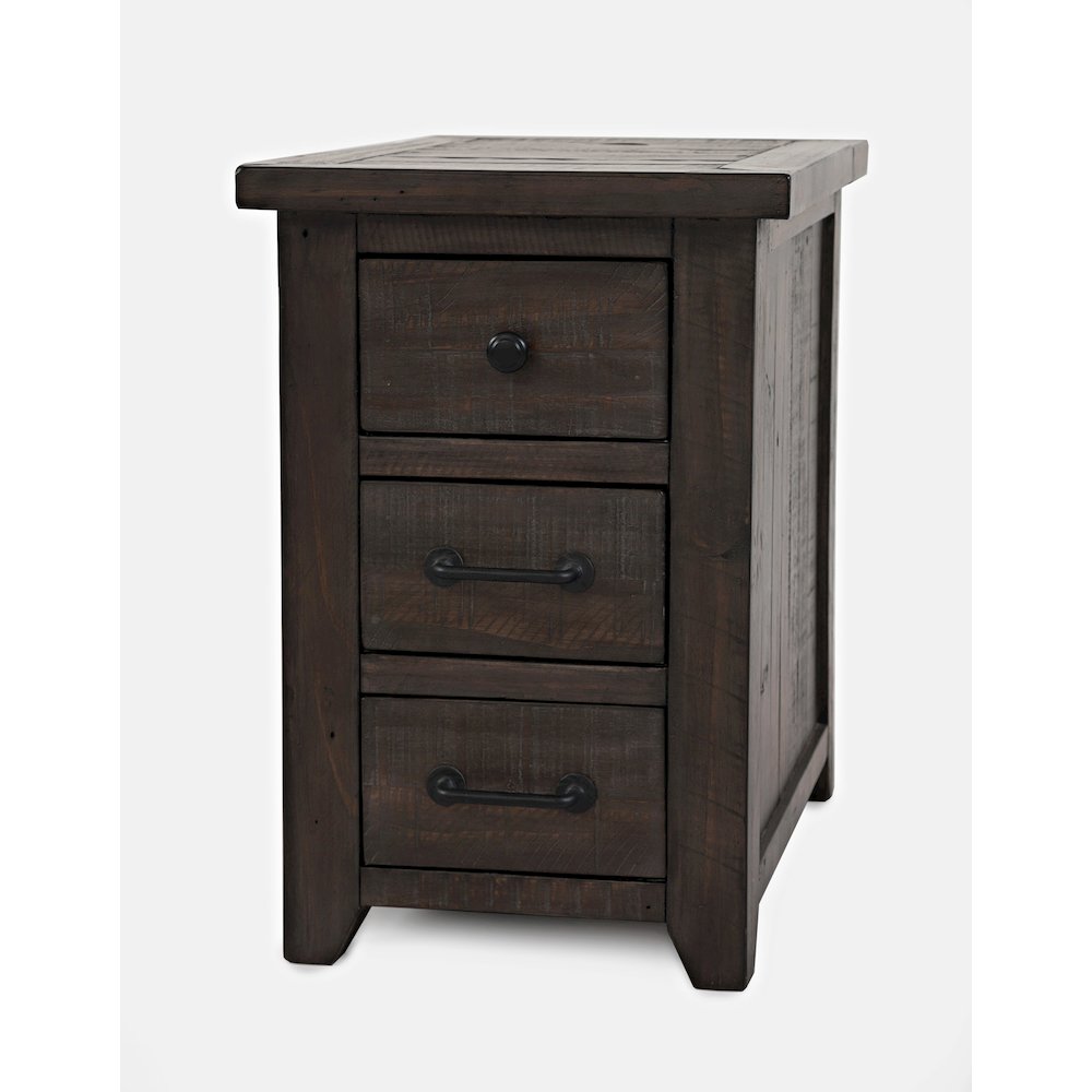 Rustic Reclaimed Pine Farmhouse Harris USB Charging Chairside Table. Picture 2