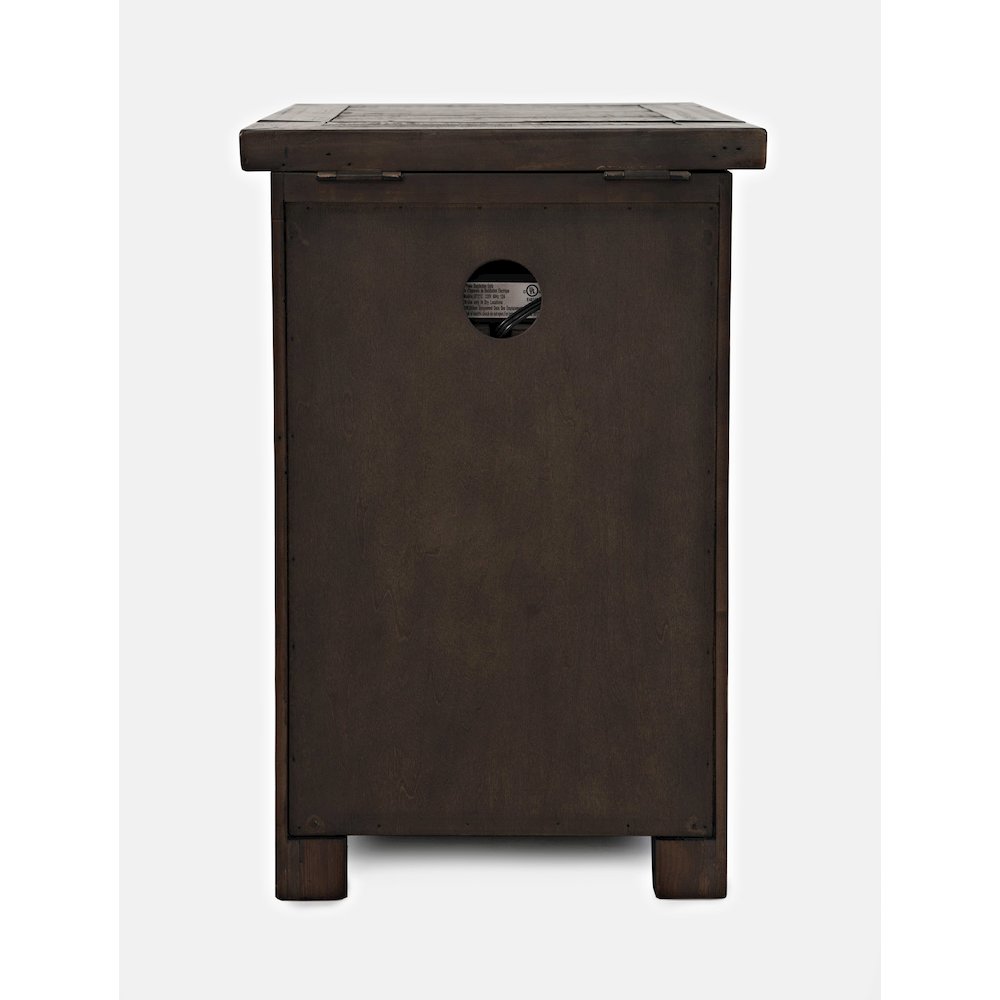 Rustic Reclaimed Pine Farmhouse Harris USB Charging Chairside Table. Picture 8