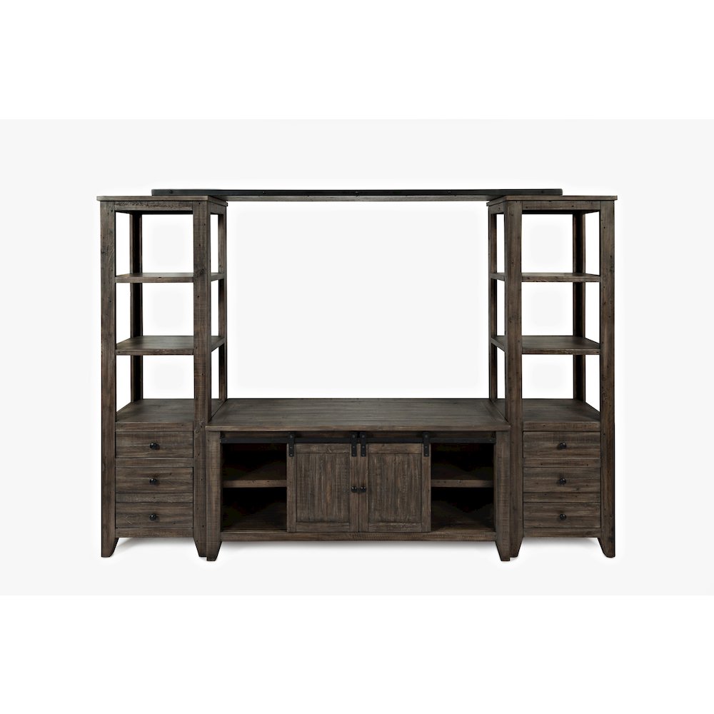 Rustic Reclaimed Pine Farmhouse Entertainment Center with 60'' TV Console. Picture 1