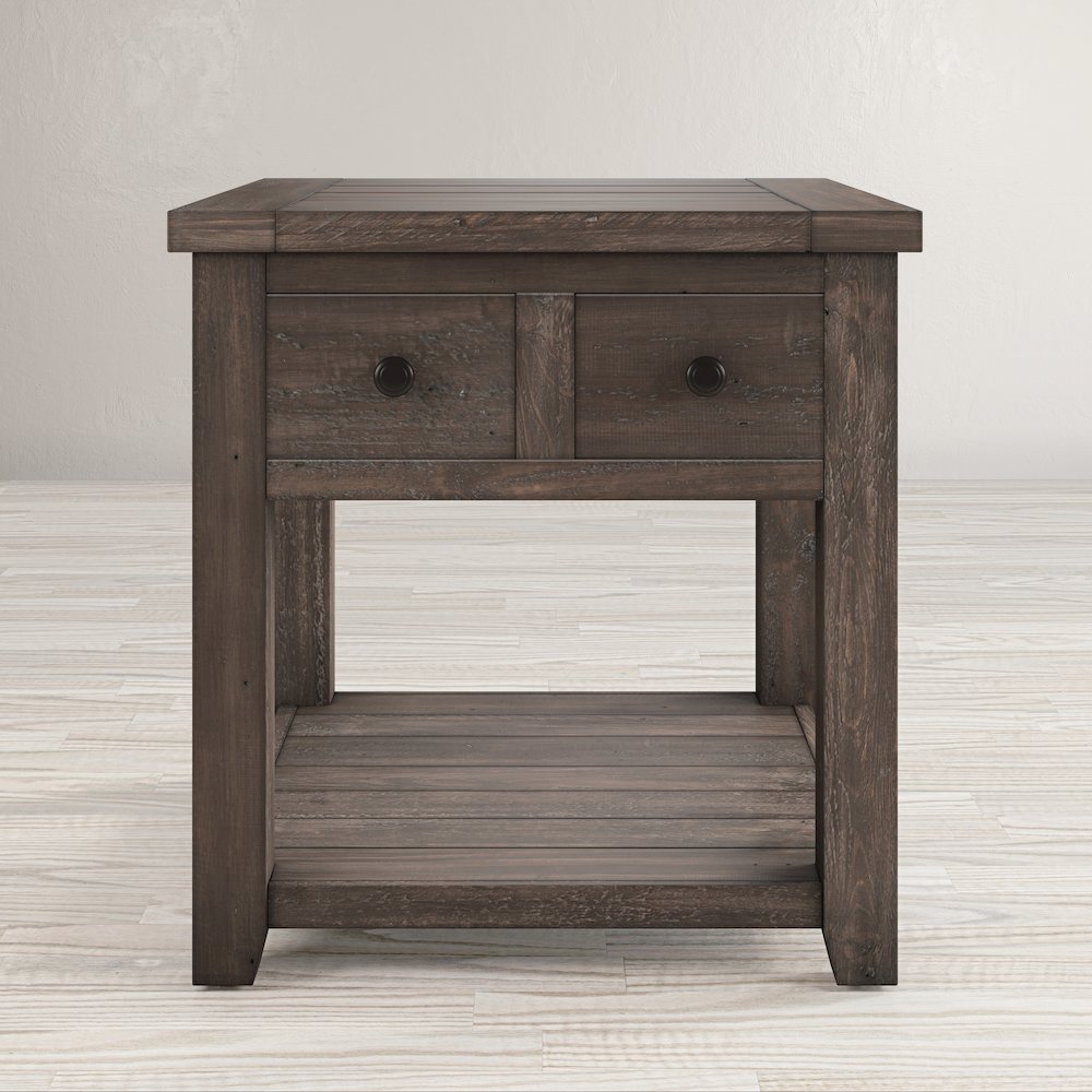 Madison County Rustic Reclaimed Pine Farmhouse End Table. Picture 10