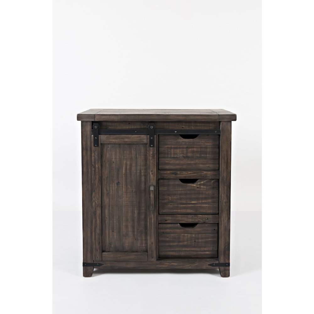 Rustic Reclaimed Solid Wood Farmhouse 32" Barn Door Accent Cabinet. Picture 1