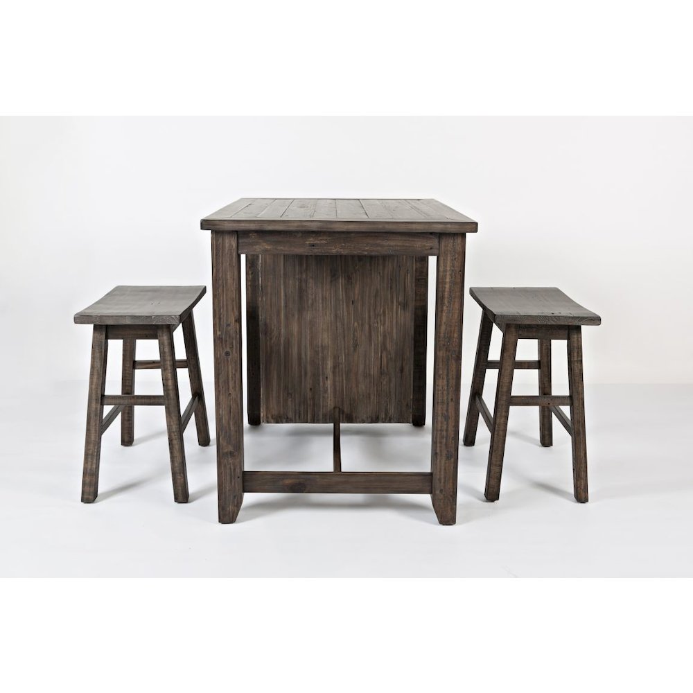 Rustic Reclaimed Solid Wood Farmhouse 3 Piece Counter Height Dining Set. Picture 4