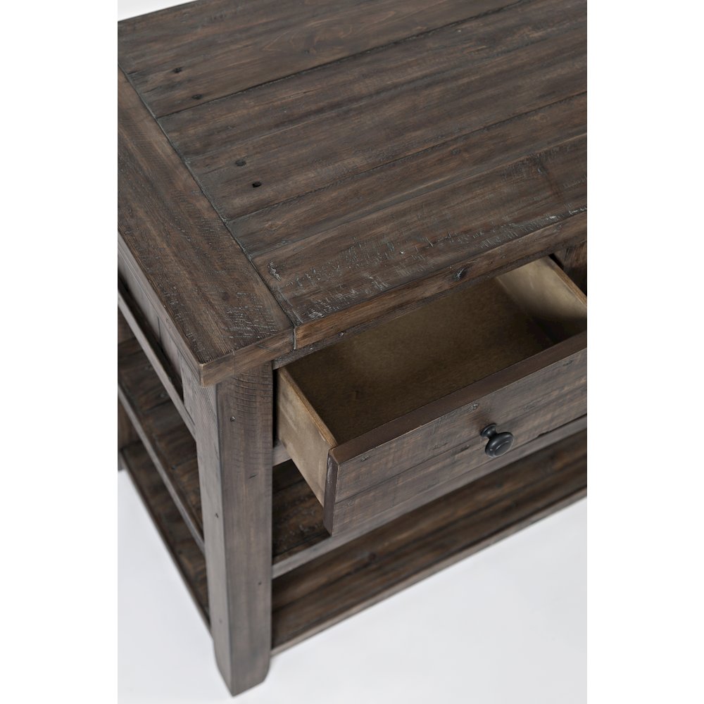 Madison County Rustic Reclaimed Solid Wood Farmhouse Sofa 50" Sofa Table. Picture 4