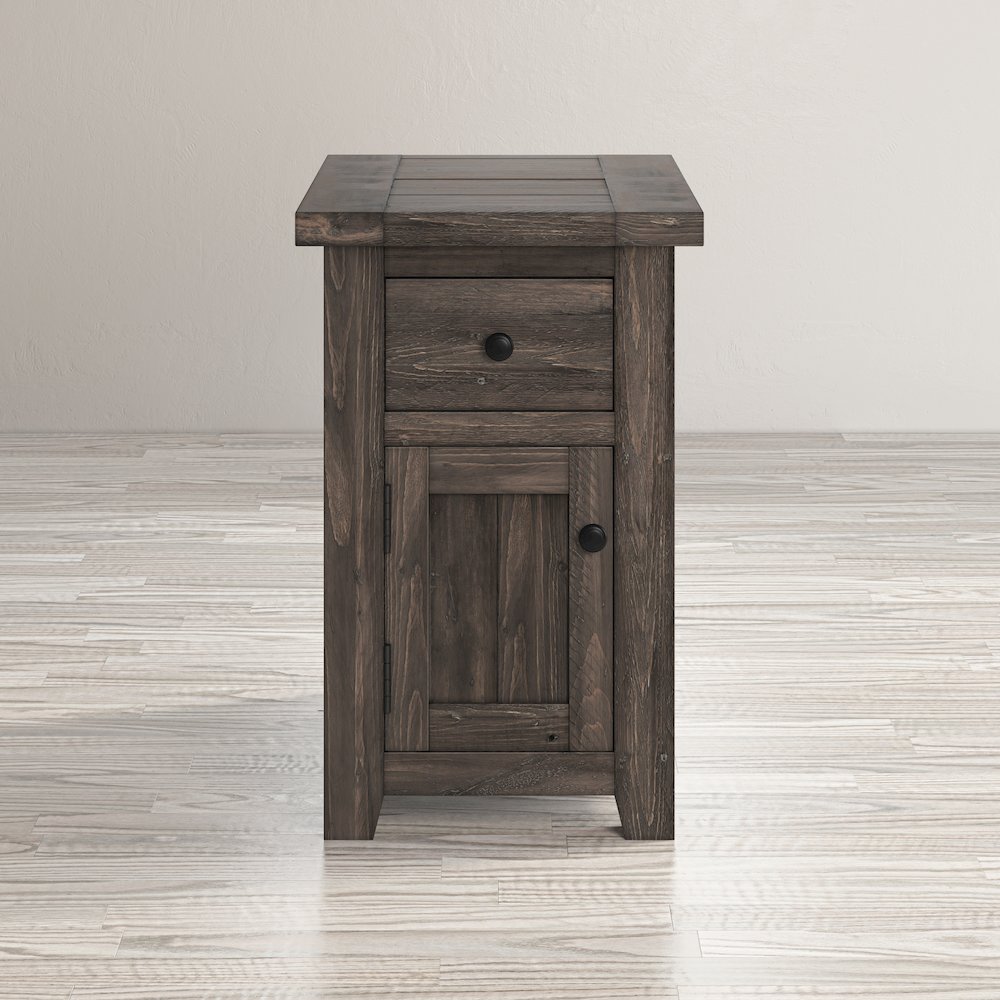 Madison County Rustic Reclaimed Pine Farmhouse Chairside Table. Picture 11