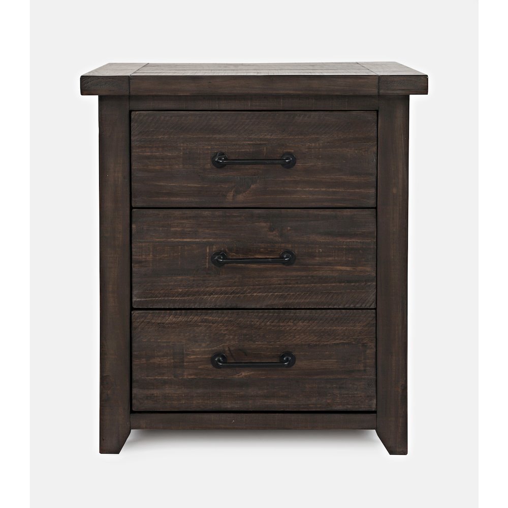 Madison County Rustic Reclaimed Solid Wood Farmhouse USB Charging Nightstand. Picture 1
