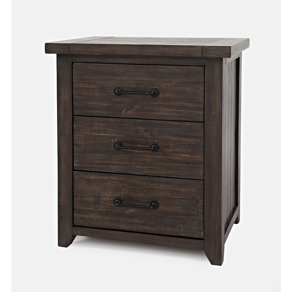 Madison County Rustic Reclaimed Solid Wood Farmhouse USB Charging Nightstand. Picture 3
