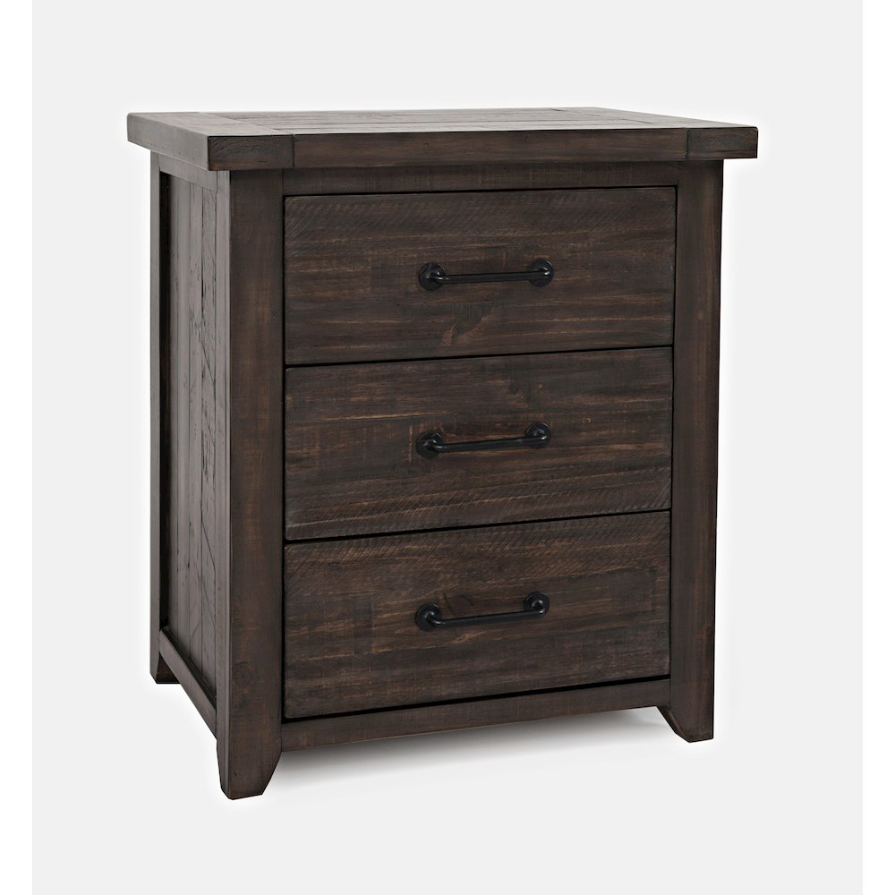 Madison County Rustic Reclaimed Solid Wood Farmhouse USB Charging Nightstand. Picture 2