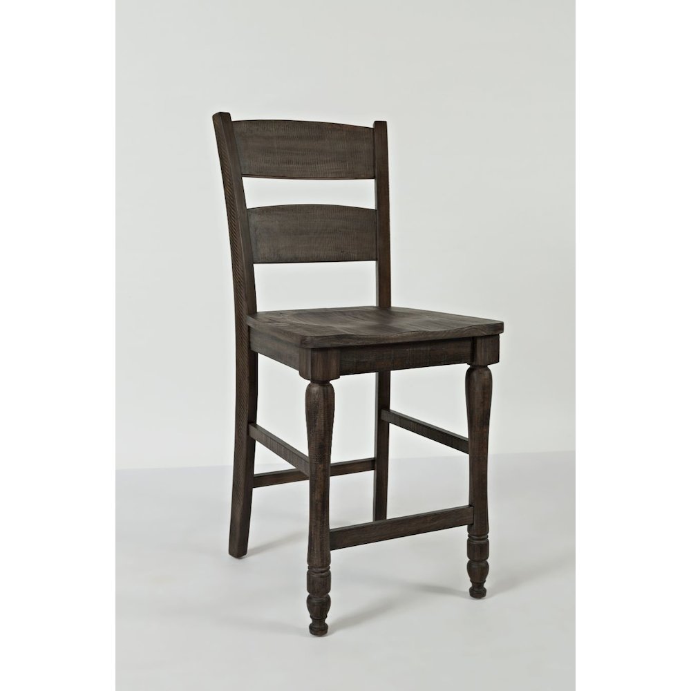Rustic Reclaimed Pine Farmhouse Ladderback Counter Stool (Set of 2). Picture 2