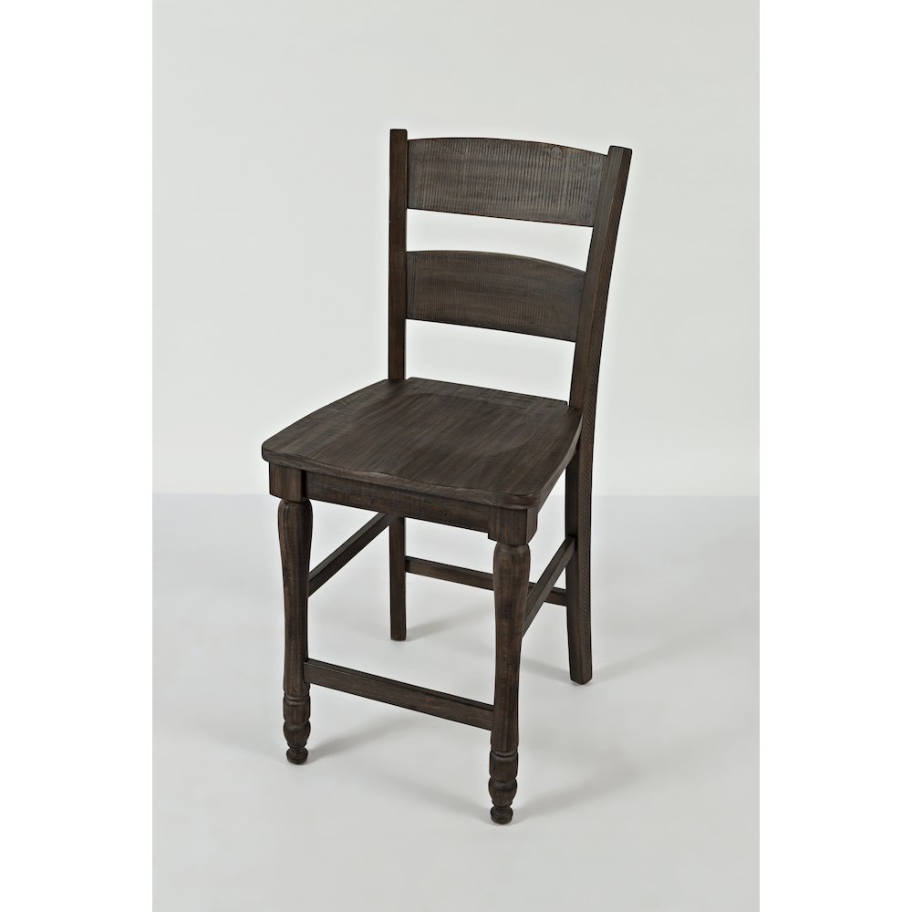 Rustic Reclaimed Pine Farmhouse Ladderback Counter Stool (Set of 2). Picture 3