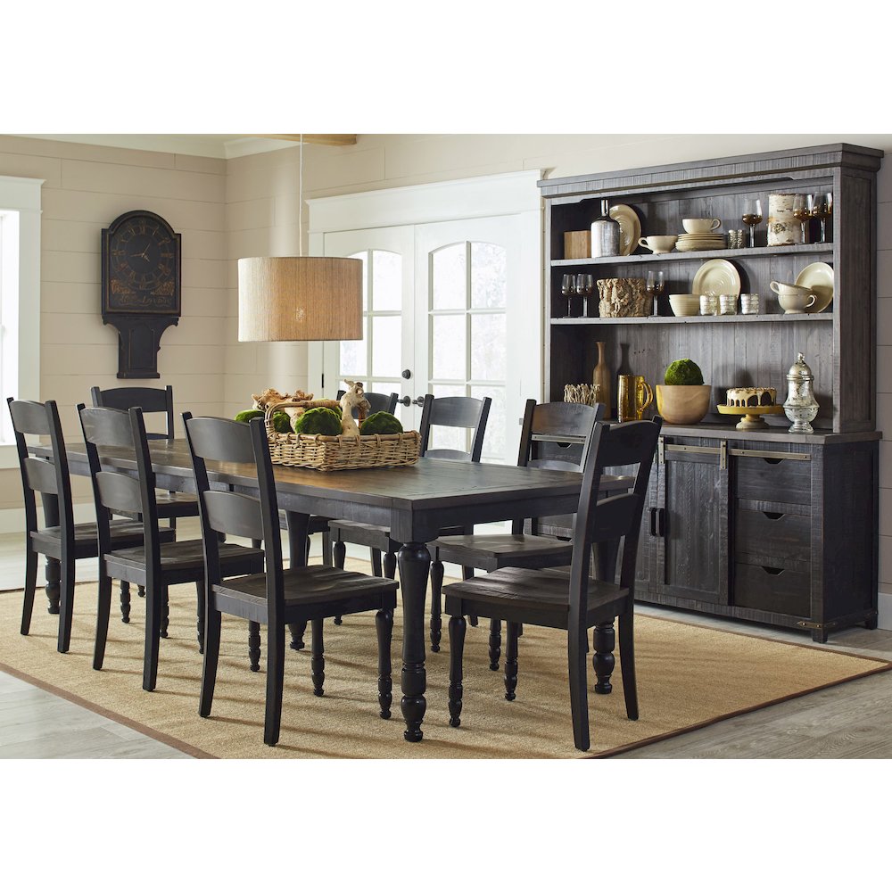 Madison County Rustic Reclaimed Pine Farmhouse Rectangle Extension Dining Table. Picture 5