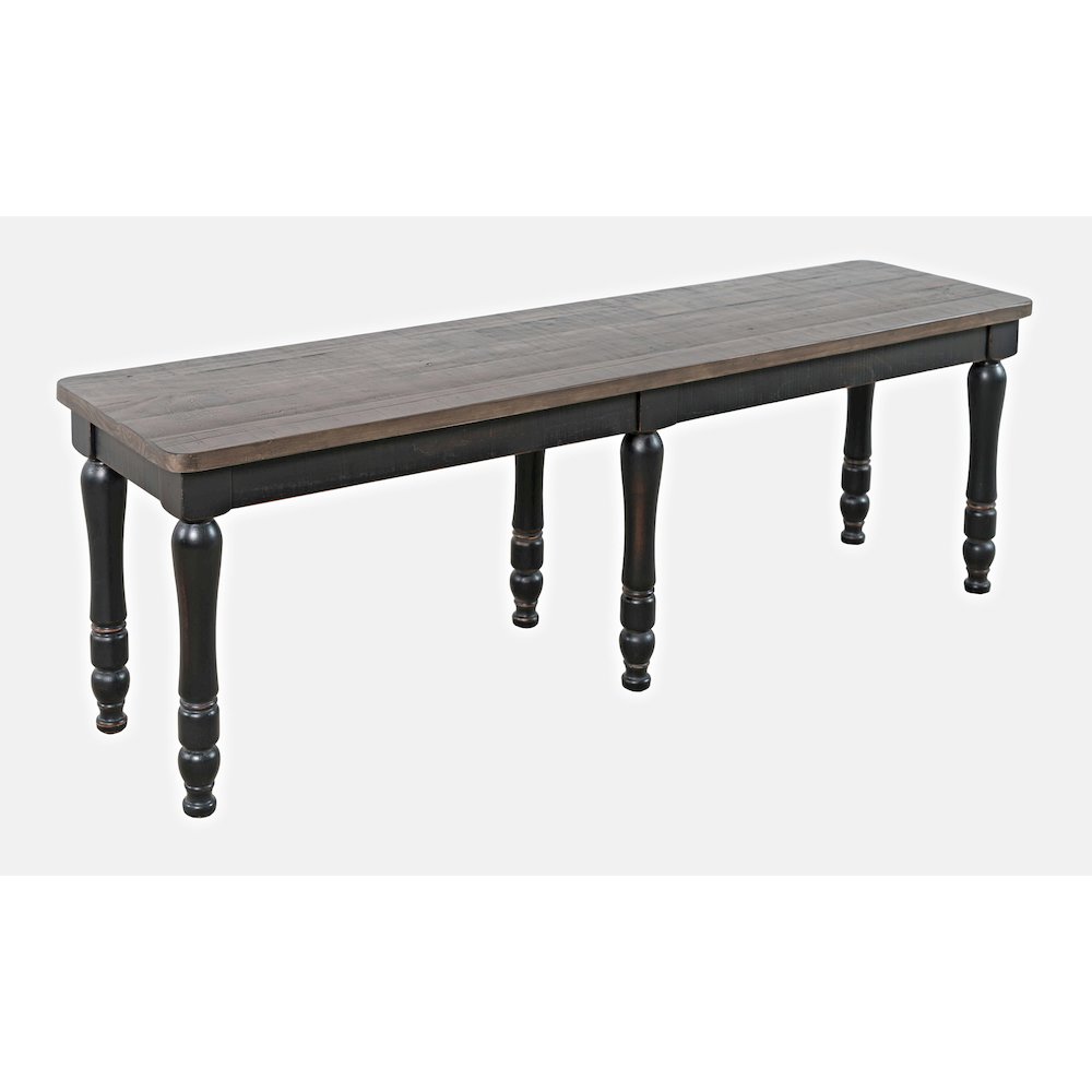 Madison County Rustic Reclaimed Solid Wood Farmhouse 54" Dining Bench. Picture 2