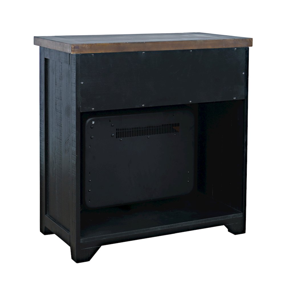 Solid Wood Rustic 32" Farmhouse Electric Fireplace Console TV Stand. Picture 7