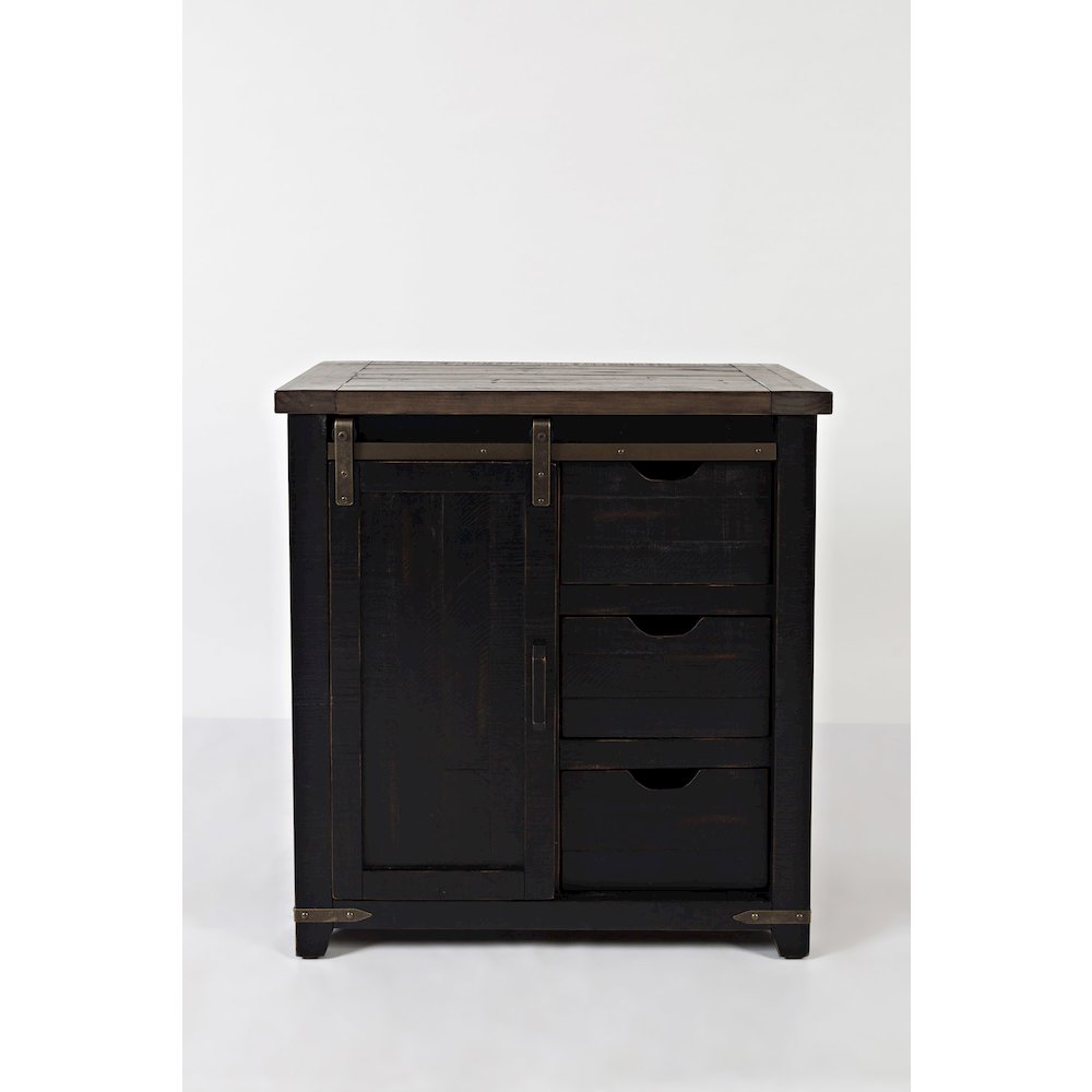 Rustic Reclaimed Solid Wood Farmhouse 32" Barn Door Accent Cabinet. Picture 1