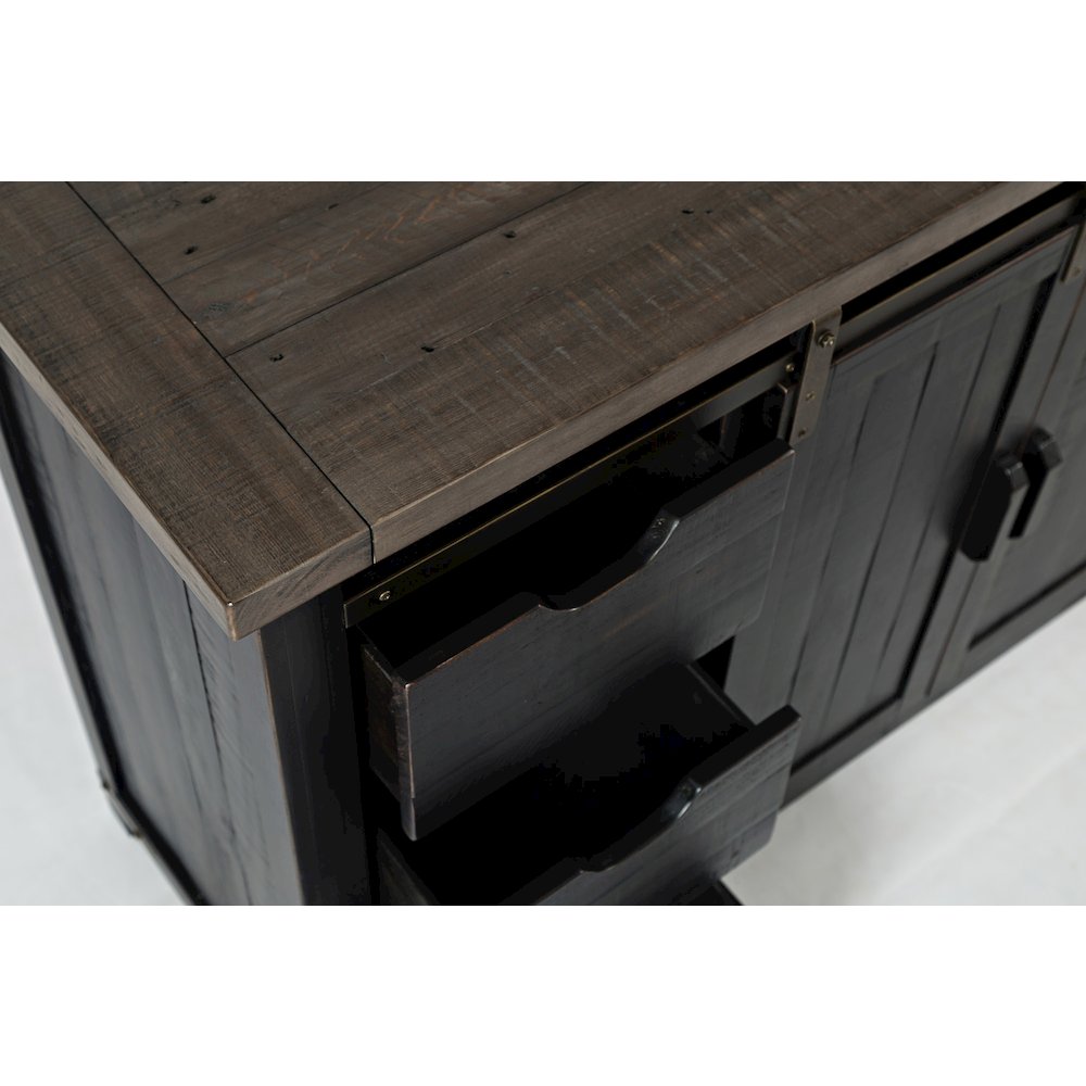 Madison County Rustic Reclaimed Solid Wood Farmhouse 60" Barn Door Server. Picture 5