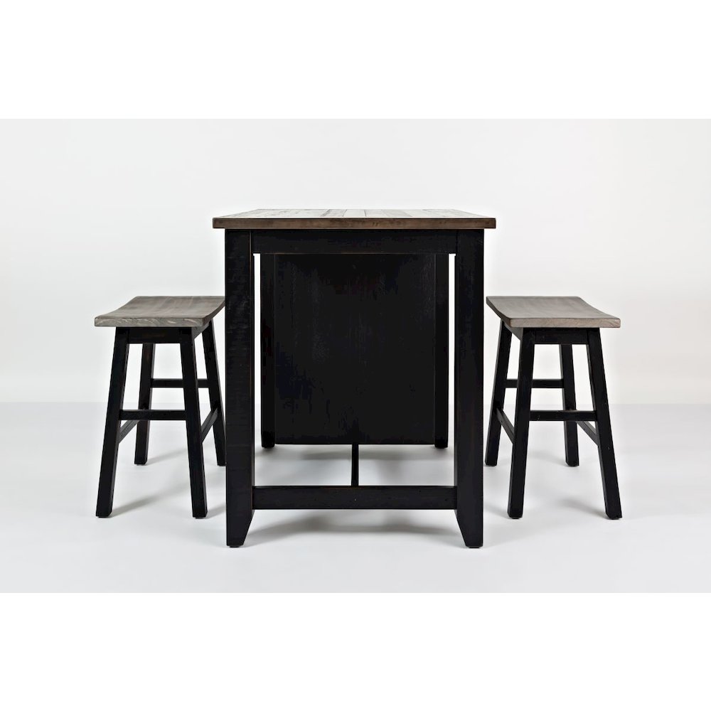 Rustic Reclaimed Solid Wood Farmhouse 3 Piece Counter Height Dining Set. Picture 9
