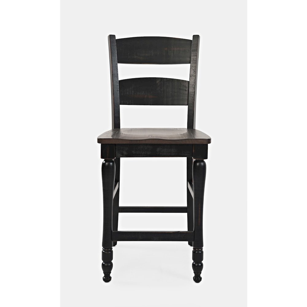 Rustic Reclaimed Pine Farmhouse Ladderback Counter Stool (Set of 2). Picture 1