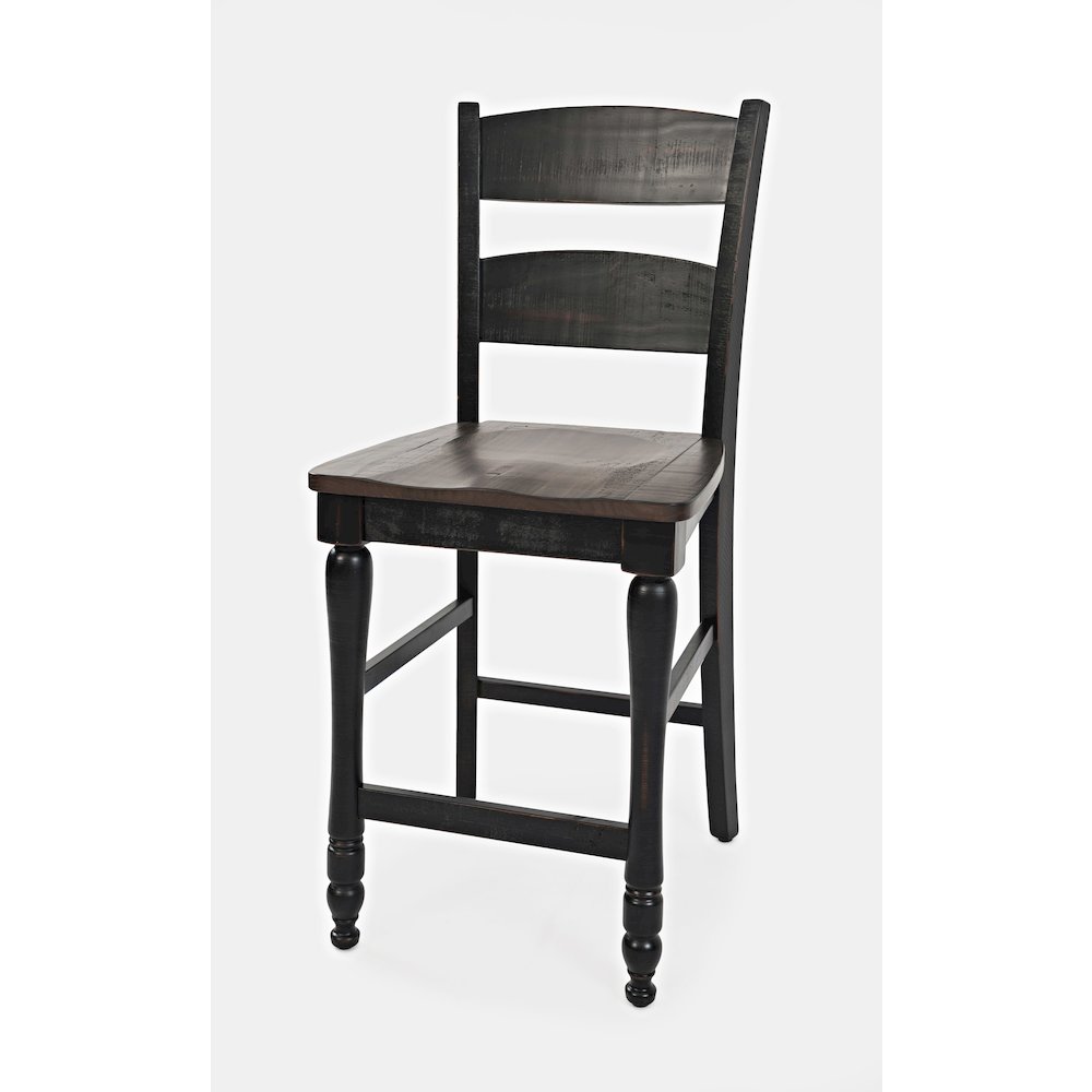 Rustic Reclaimed Pine Farmhouse Ladderback Counter Stool (Set of 2). Picture 2