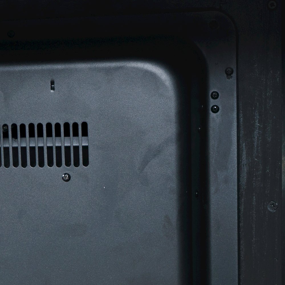 Solid Wood Rustic 32" Farmhouse Electric Fireplace Console TV Stand. Picture 4