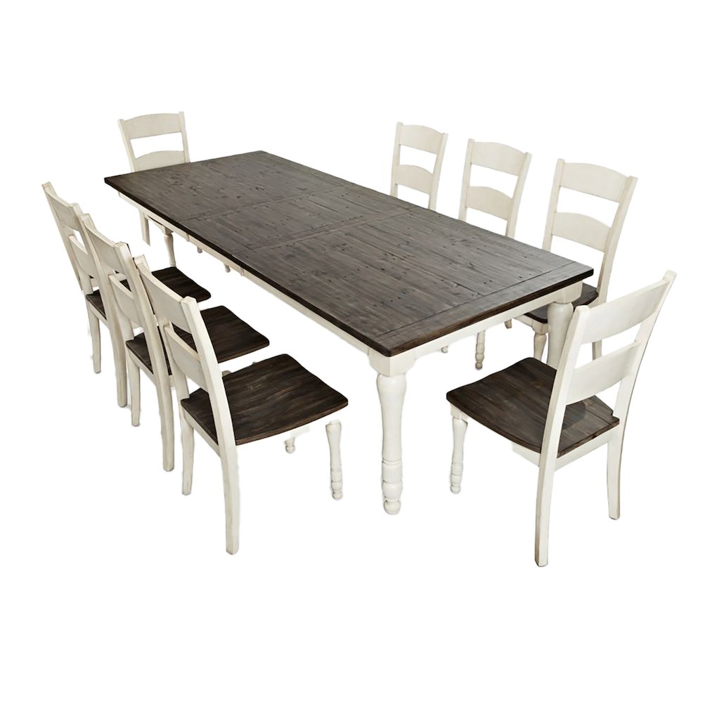 Madison County Reclaimed Pine 106" Farmhouse Nine-Piece Dining Set. Picture 3