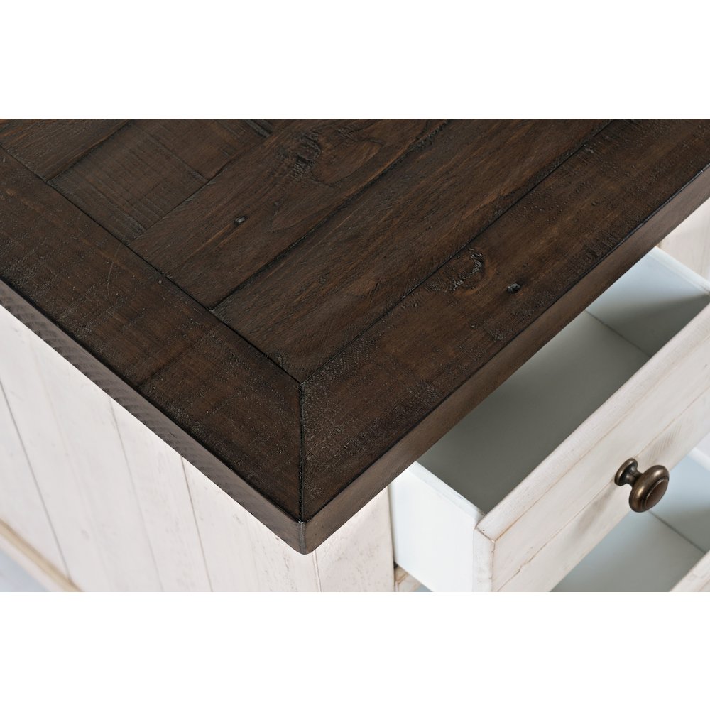 Rustic Reclaimed Pine Farmhouse Harris USB Charging Chairside Table. Picture 6