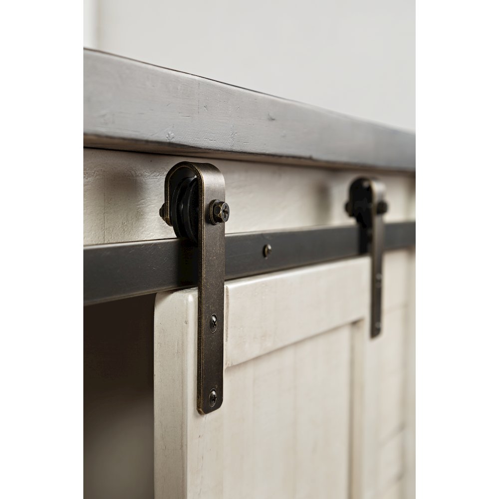 Rustic Reclaimed Solid Wood Farmhouse 32" Barn Door Accent Cabinet. Picture 5