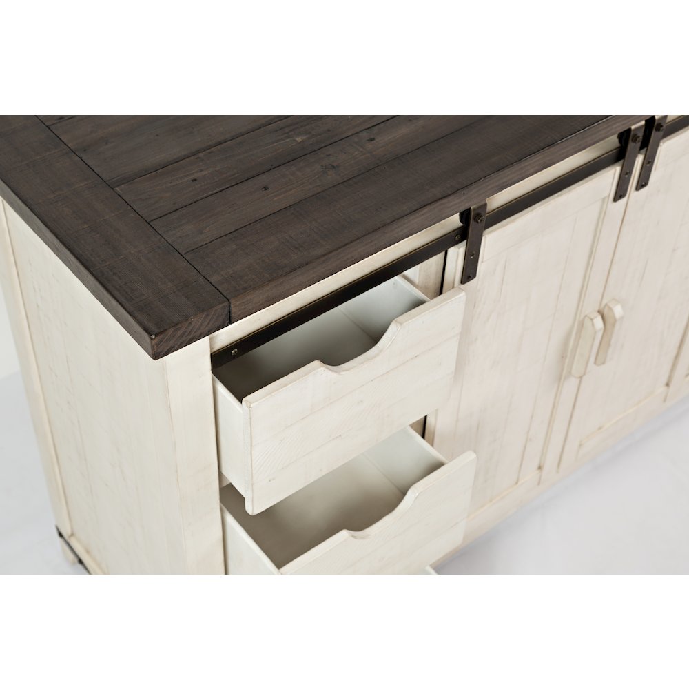 Madison County Rustic Reclaimed Solid Wood Farmhouse 60" Barn Door Server. Picture 5