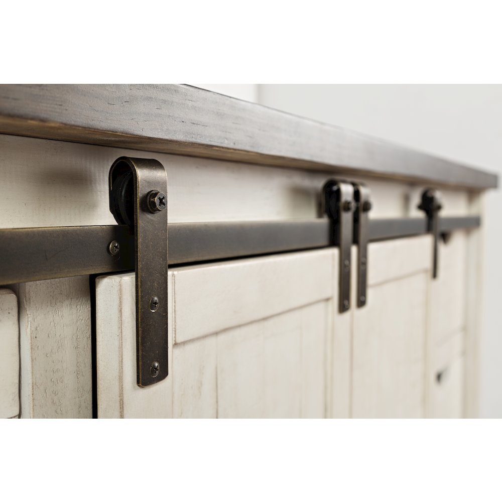 Madison County Rustic Reclaimed Solid Wood Farmhouse 60" Barn Door Server. Picture 6