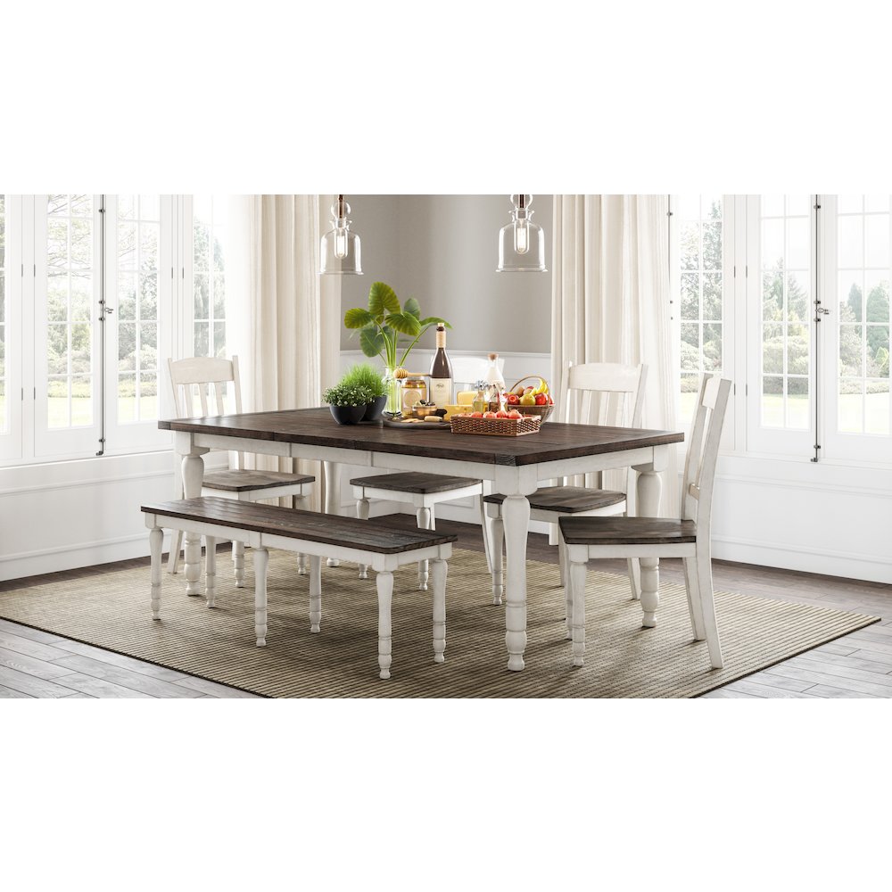 Madison County Rustic Reclaimed Solid Wood Farmhouse 54" Dining Bench. Picture 2