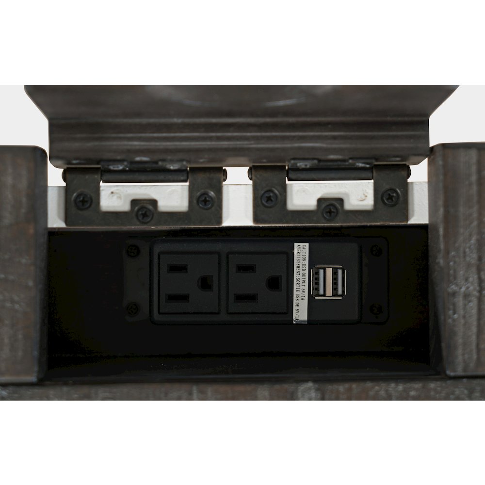 Madison County Rustic Reclaimed Solid Wood Farmhouse USB Charging Desk. Picture 5