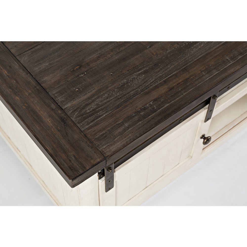 Madison County 50" Rustic Reclaimed Pine Farmhouse Barn Door Coffee Table. Picture 5