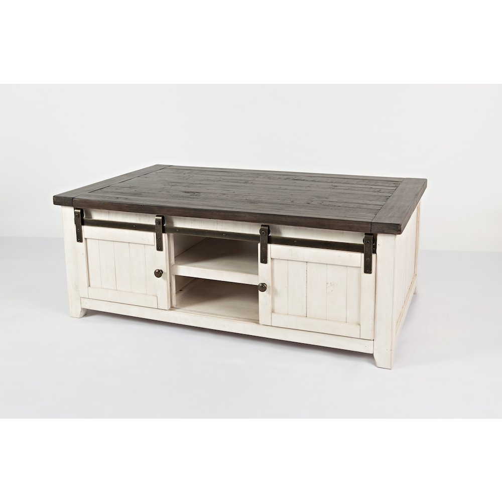 Madison County 50" Rustic Reclaimed Pine Farmhouse Barn Door Coffee Table. Picture 2