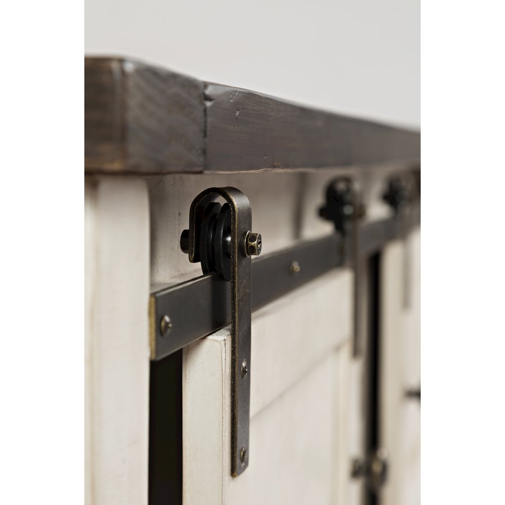 Madison County 50" Rustic Reclaimed Pine Farmhouse Barn Door Coffee Table. Picture 4