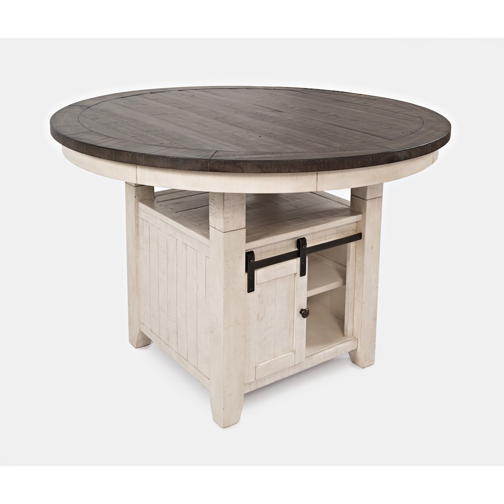 Rustic Reclaimed Solid Wood Farmhouse Adjustable Height 54" Round Dining Table. Picture 2