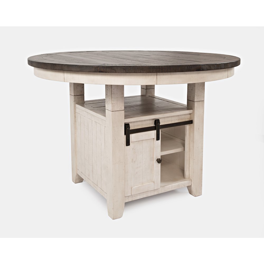 Rustic Reclaimed Solid Wood Farmhouse Adjustable Height 54" Round Dining Table. Picture 7