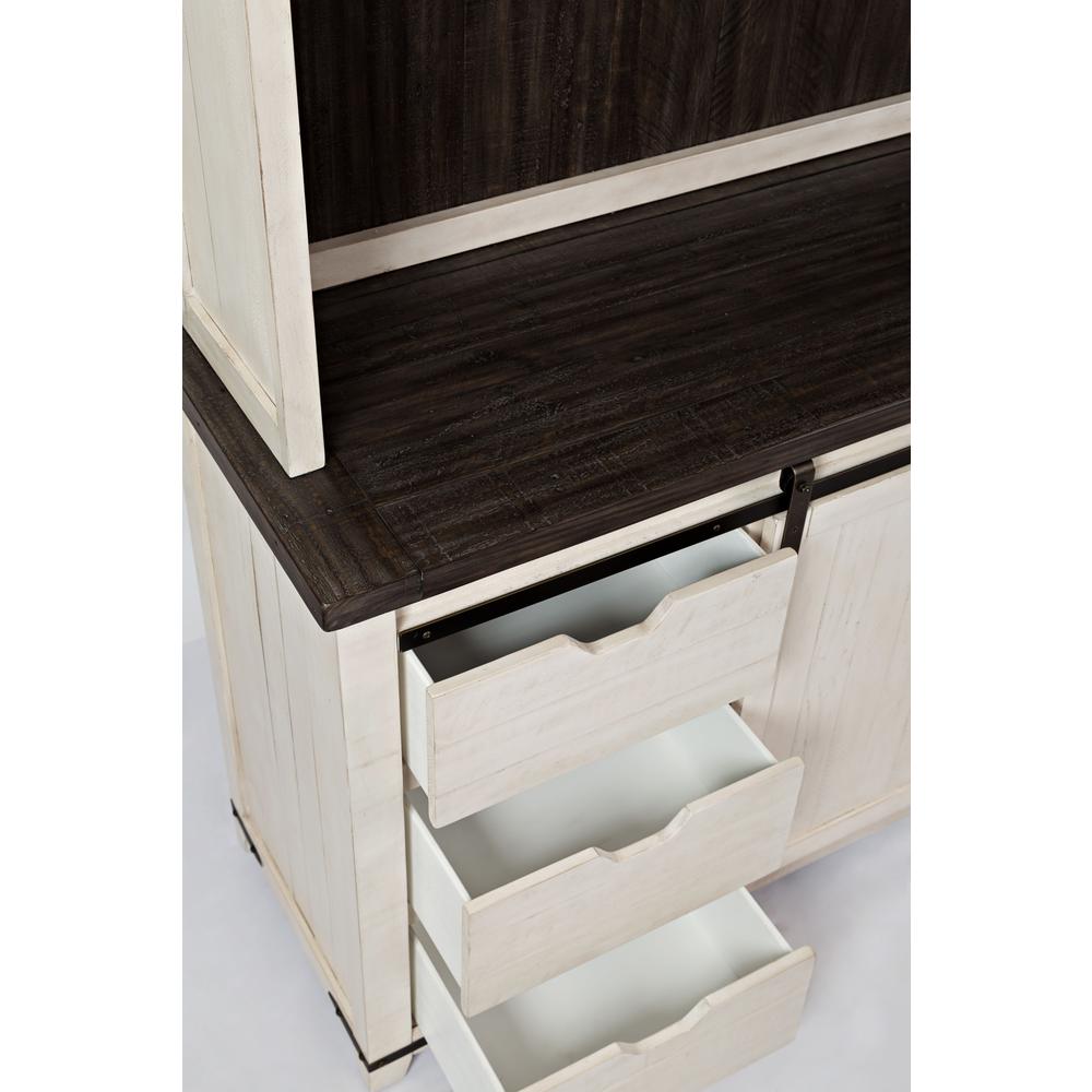 White Rustic Pine Farmhouse Hutch Server with Ample Storage Space. Picture 8