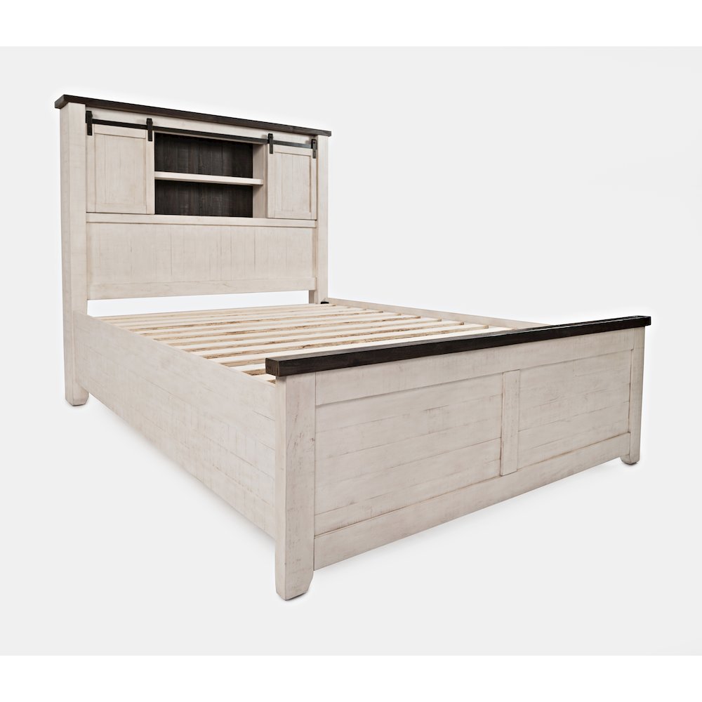 Madison County Rustic Reclaimed Pine Farmhouse King Barn Door Bed. Picture 1