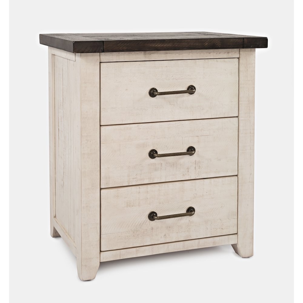 Madison County Rustic Reclaimed Solid Wood Farmhouse USB Charging Nightstand. Picture 2