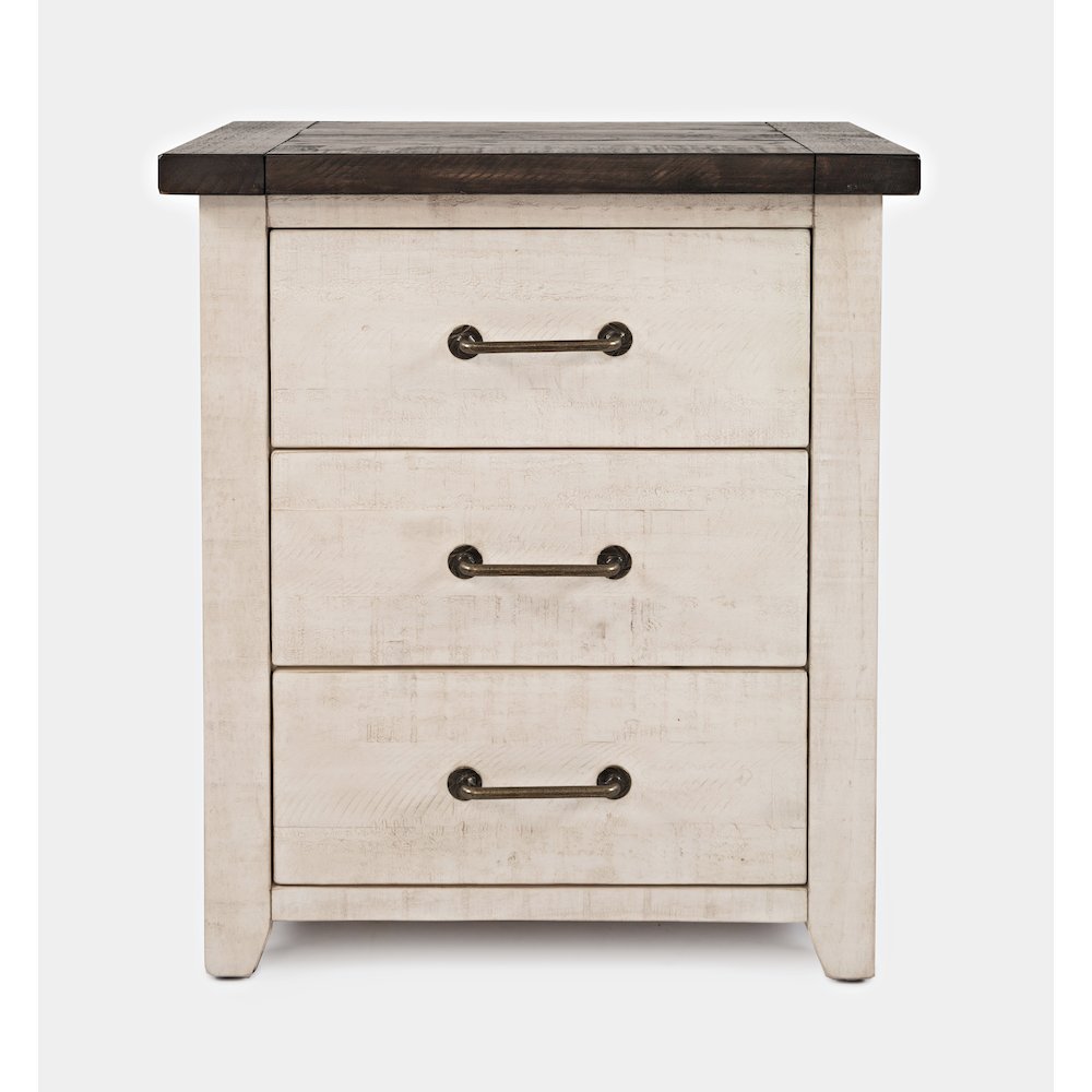 Madison County Rustic Reclaimed Solid Wood Farmhouse USB Charging Nightstand. Picture 1