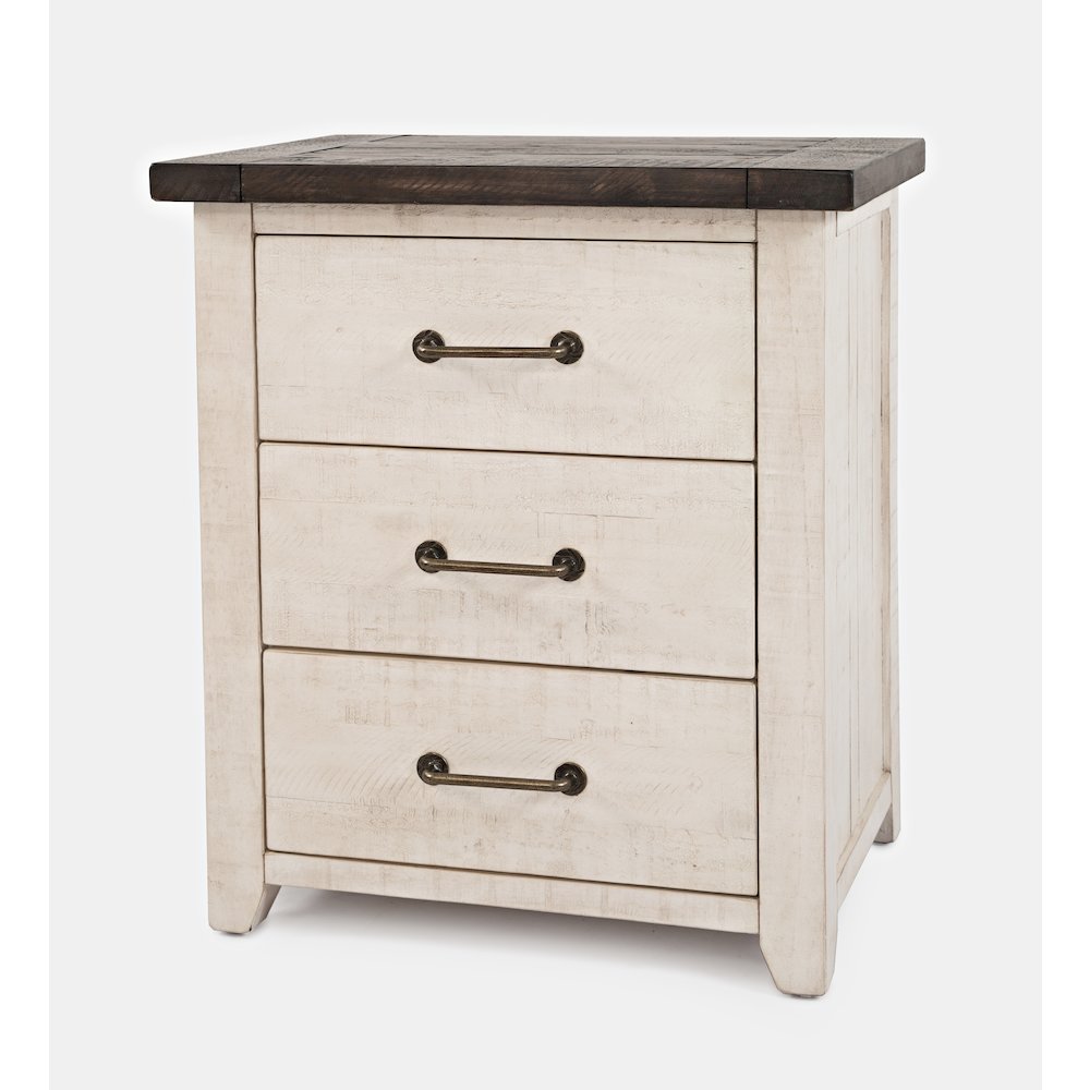 Madison County Rustic Reclaimed Solid Wood Farmhouse USB Charging Nightstand. Picture 3